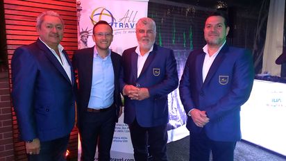 Roberto Vega, Antonio Lucio, Erick Weston y Eduardo Peña, en evento de Euroamerican Assistance.