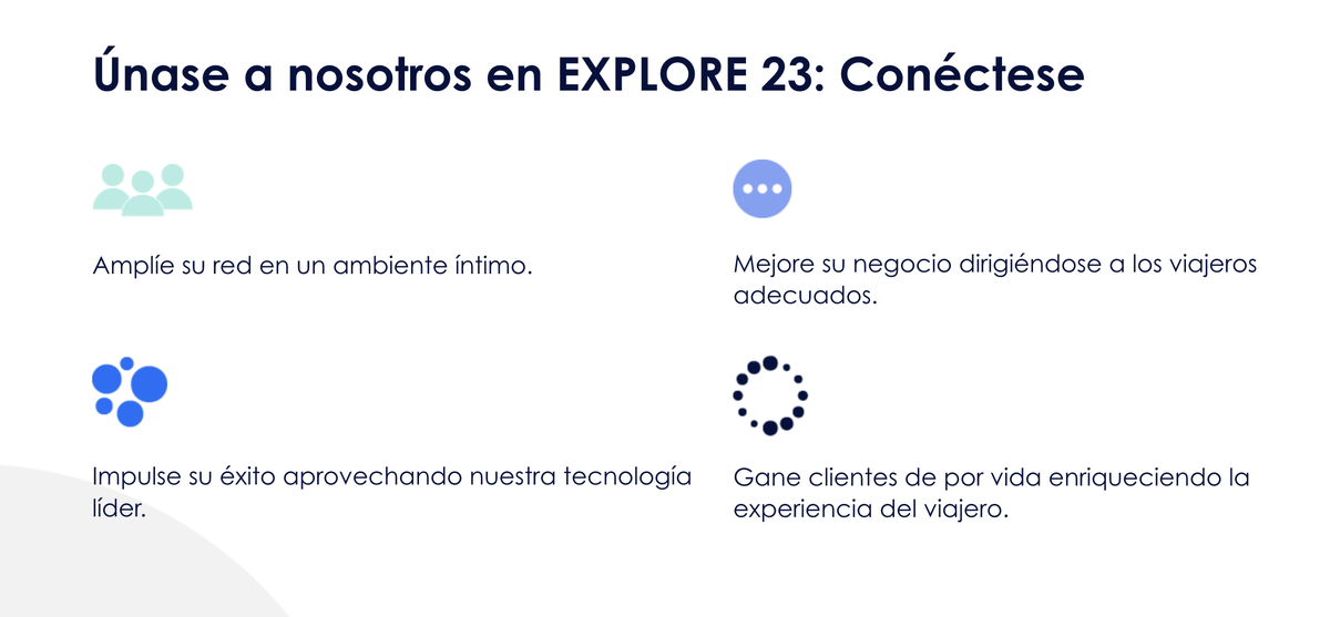 Cartel promocional del Expedia Explore 2023 en Barcelona