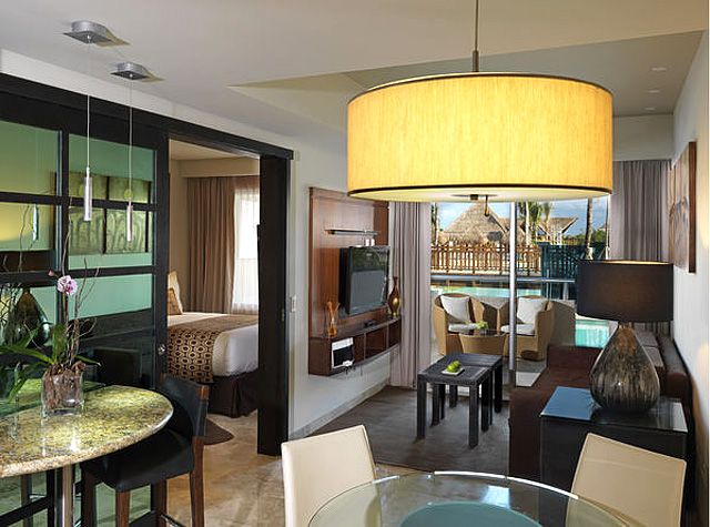 Interior de las habitaciones swim up.