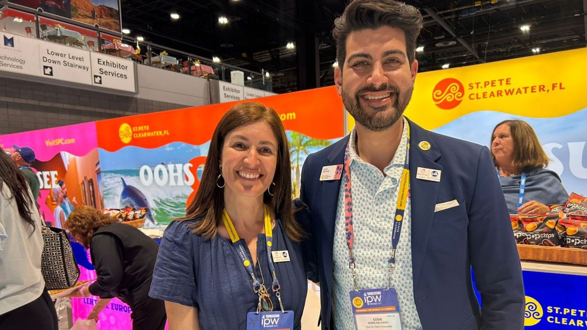 Andrea Gabel y Eddie Delgado de Visit St. Pete Clearwater.