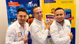 Adrián Jara, key account manager de All Travel; Antonio Lucio, CEO de Euroamerican Assistance Ecuador; y Diego Lucio, director comercial de All Travel.&nbsp;