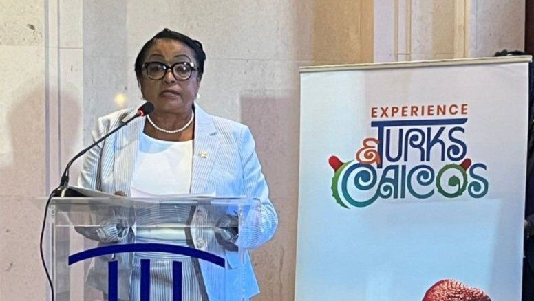 Josephine Connolly, ministra de Turismo de las Islas Turks & Caicos, en Caribbean Travel Marketplace 2024.