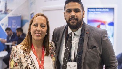 Yanina Núñez, socia gerente de Soulreps, y Ahmed Mostafa, director general de Euroriente.