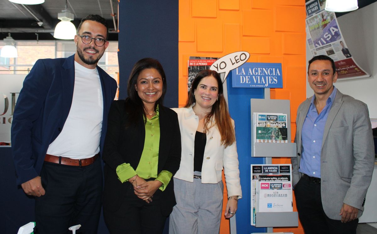 Jandir Moquete, Group Sales Manager de las propiedades de Meliá Hotels International en República Dominicana; Gabriela Iturralde, directora de Ventas para Grupos Corporativos de las propiedades de Meliá en México; Paula Forero, gerente general de Paradisus Palma Real; y Ángel Velásquez, director de Ventas para Centroamérica, Colombia, Ecuador, Perú y Venezuela de Meliá Hotels International.