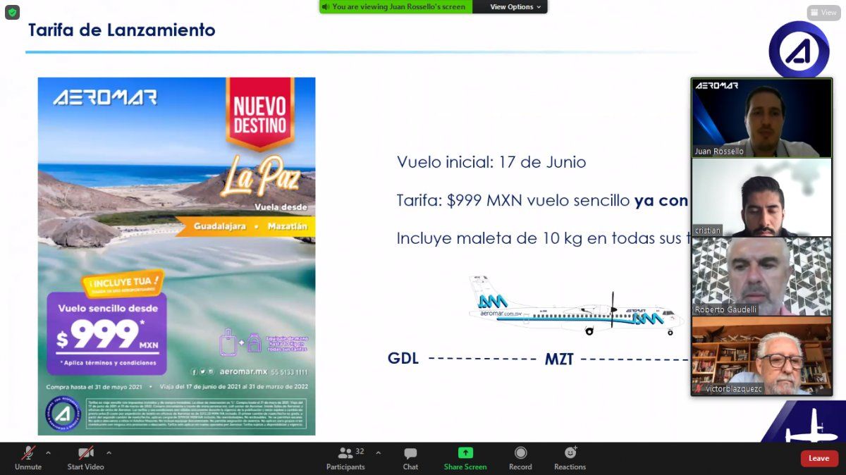 La Paz, Baja California Sur, es el nuevo destino donde opera Aeromar.
