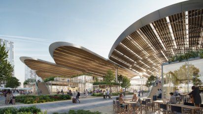 El proyecto está definido por tres elementos: las bóvedas, las terrazas y las torres. Se apuesta así por una estación abierta que promueva el diálogo entre la ciudad y el ferrocarril.