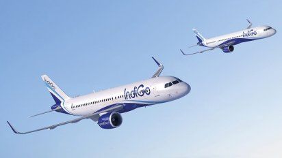 Un render con dos aviones del pedido de IndiGo a Airbus.