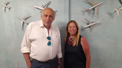 Raúl Roca y Claudia Lamesa durante el encuentro convocado por Roca Transport System.