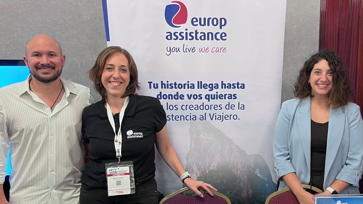 Europ Assistance: Agustín Marcovechio, comercial manager para sub región de Latam (Argentina, Colombia, Paraguay y Uruguay); Sabrina Mónica Wagner, gerente de Ventas Travel; Florencia Marina Mesa, responsable de marketing.