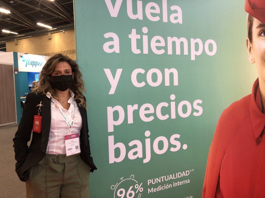 Ana María Copete, Directora de Ventas de Avianca Colombia, en la feria Anato 2021.