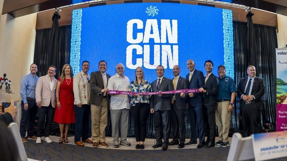 Volaris celebró la inauguración de su nueva ruta aérea directa Cancún-McAllen, con una ceremonia de corte de listón en el Aeropuerto Internacional de McAllen-Miller. &nbsp;