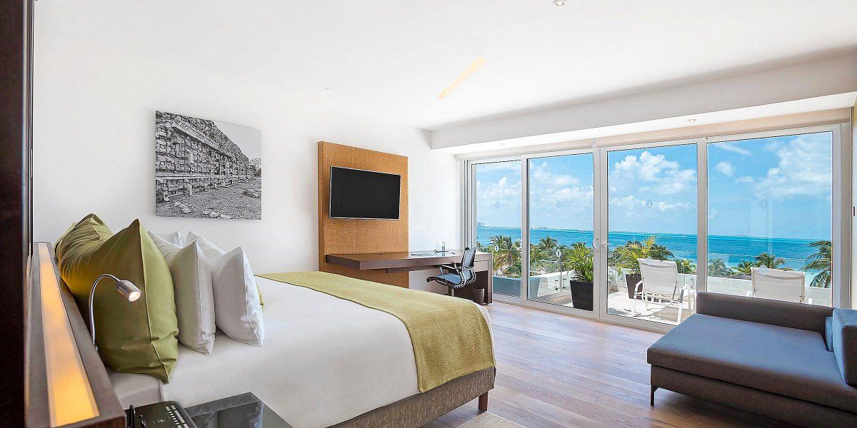 Una de la habitaciones del InterContinental Cancún, el hotel de Grupo Presidente.