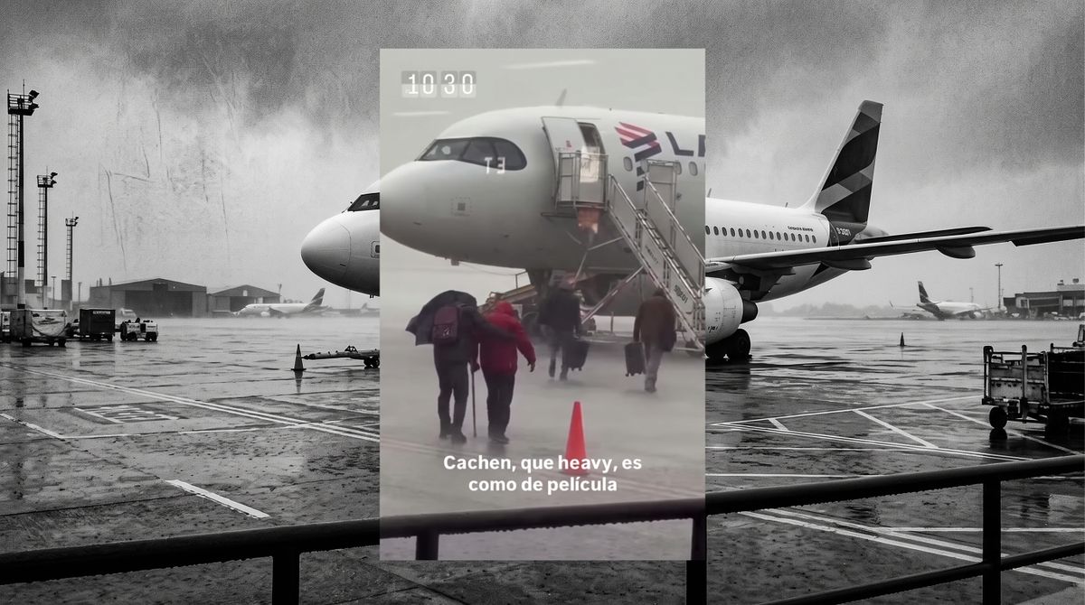 La Serena: Pasajero con movilidad reducida cruzó la losa a pie y bajo la lluvia para abordar el vuelo.
