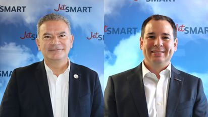 Estuardo Ortiz, CEO y presidente de JetSmart y Víctor Mejía, vicepresidente comercial.