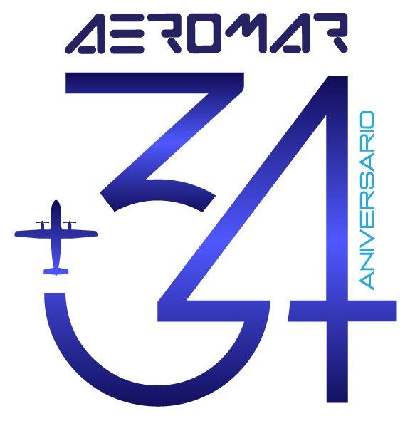 El logo de Aeromar por sus 34 años.