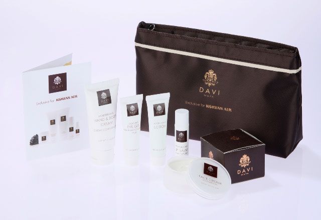 El completo amenity kit de Business Class