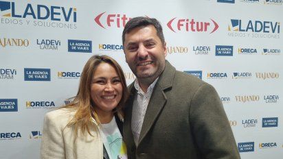 Daniel Montero y su esposa durante la participación de TKT.Travel en Fitur.
