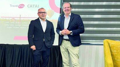 Los directores de Operadora Travel Shop, Miguel Galicia; y de CATAI, Raúl Serrano.&nbsp;