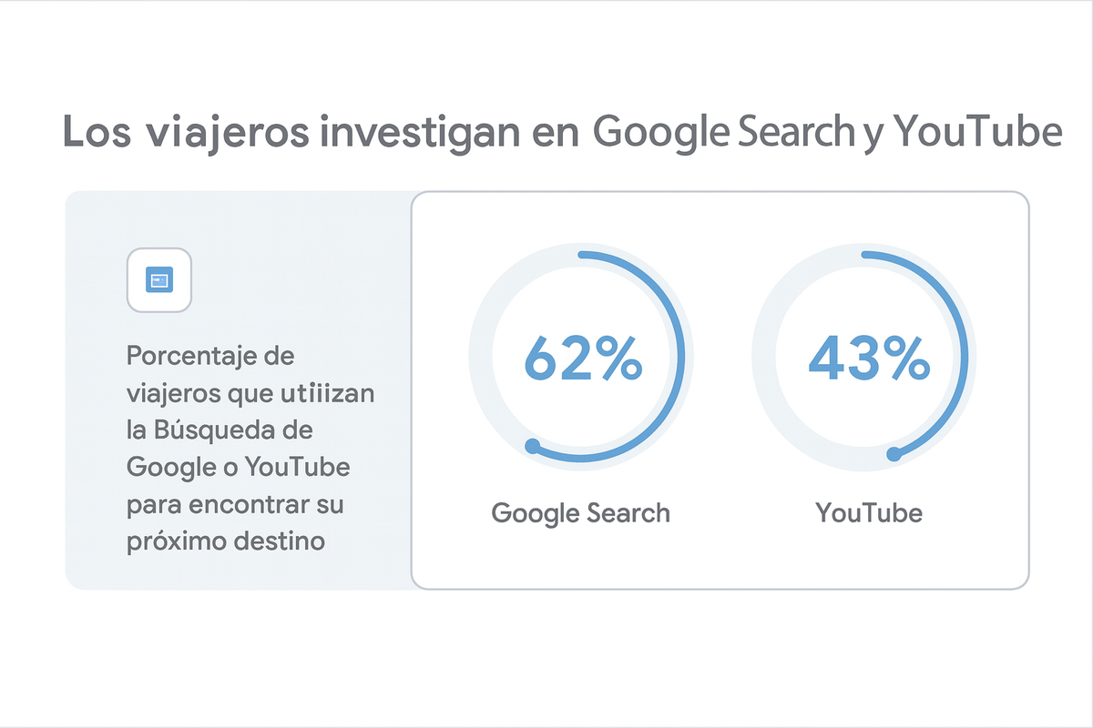 Google Search y YouTube son grandes inspiradores de viaje, de manera transversal en todas las generaciones. 
