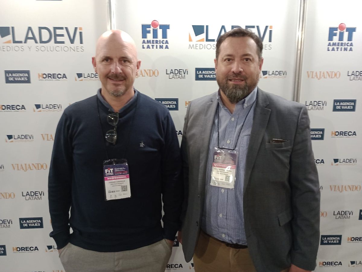 Aero: Facundo Carassale y Diego Agüero, director comercial y director de Negocios de la compañía, respectivamente, durante su paso por FIT 2022.