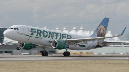 Uno de los Airbus A320 de Frontier Airlines.