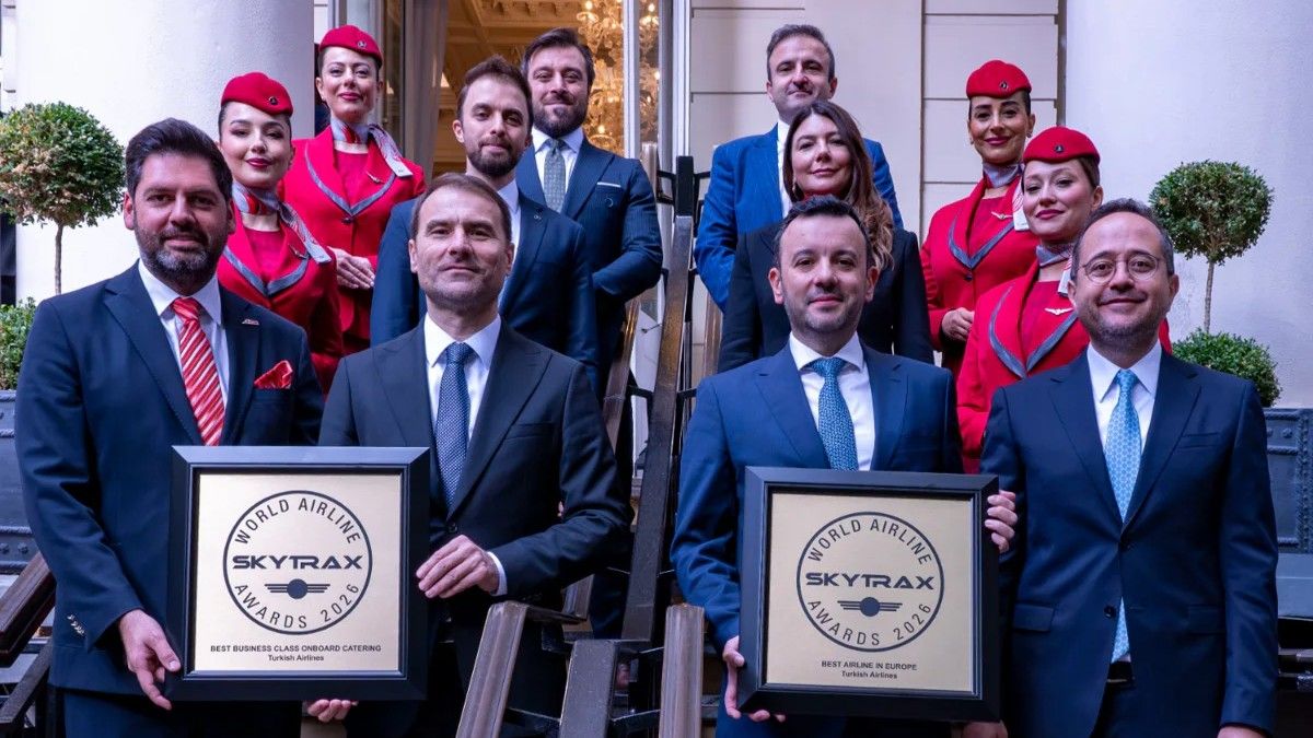 Turkish Airlines recibió tres prestigiosos reconocimientos en los Skytrax World Airline Awards 2026. Turkish Airlines recibió tres prestigiosos reconocimientos en los Skytrax World Airline Awards 2026.