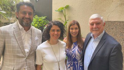 Alex Ruiz; Jennifer Barnfather, socia gerenta de Marado SRL (Representantes de AMResorts); Margarita Paz, marketing manager international markets de AMR Collection; y Claudio Zboznovits, vicepresidente de Desarrollo de Negocios Internacionales y MICE.