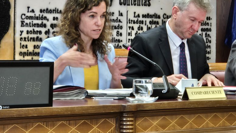 Rosario Sánchez en una comparecencia ante el Senado de España.