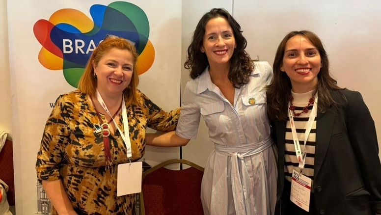 Las representantes de turismo de la Embajada de Brasil en ECTU 2026.