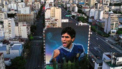 Mural de Maradona en Buenos Aires.