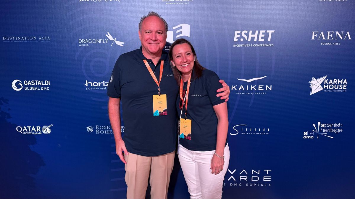 Origens Argentina 2025: Sydney Alonso, presidente y fundador de Avant Garde; junto a Rosina Gomes de Freitas, gestora de desarrollo de negocio de Avant Garde.