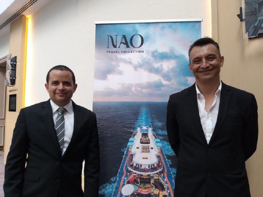Con el respaldo de Royal Caribbean International, Nao Travel Collection anunció su inicio de operaciones en México en un evento para las agencias de viajes. En la imagen, Mauricio Bustamante y Francisco Bravo, director general y gerente de Marketing y Producto de Nao Travel Collection, respectivamente.&nbsp;
