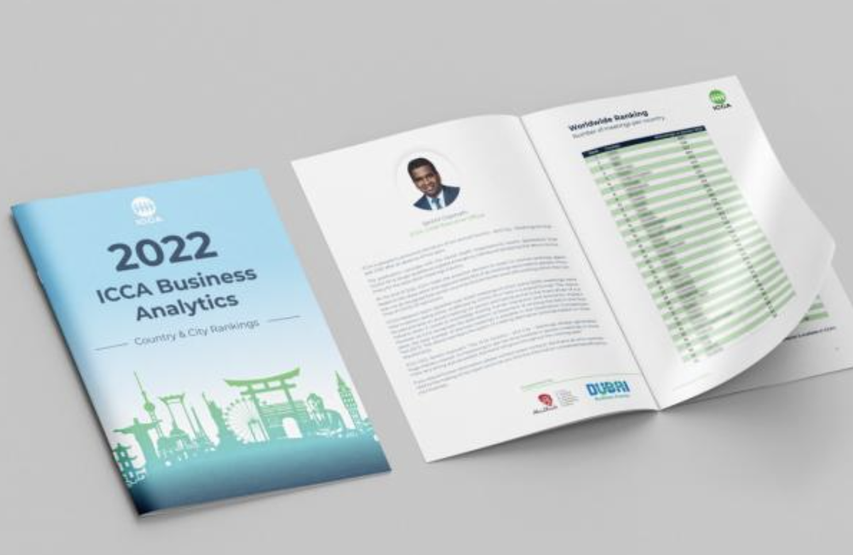 Cartel promocional de ICCA sobre el ranking de pa&iacute;ses que m&aacute;s congresos reciben