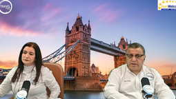Adriana Batta y Aaron Ortega de Travel Viajes Group en el webinar sobre sus productos en Europa.