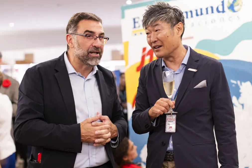Alejandro de la Osa CEO de Europamundo, junto al CEO de JTB, Shinji Kamio durante la apertura de la 26 Convención en Évora.
