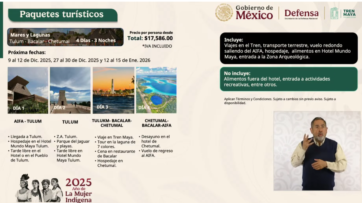 Mar y Lagunas es uno de los 20 paquetes turísticos que el Tren Maya comercializará en la temporada de Fin de Año. Mar y Lagunas es uno de los 20 paquetes turísticos que el Tren Maya comercializará en la temporada de Fin de Año.