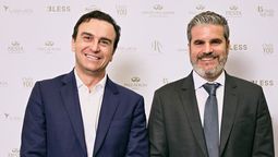 El presidente y CEO de Palladium Hotel Group, respectivamente, Abel Matutes Prats y Jesús Sobrino, presentaron las novedades de la compañía en Fitur 2024.