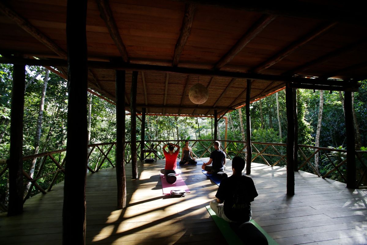 Los participantes tambi&eacute;n realizaron diversas actividades, entre ellas Yoga, en pleno coraz&oacute;n de la selva.