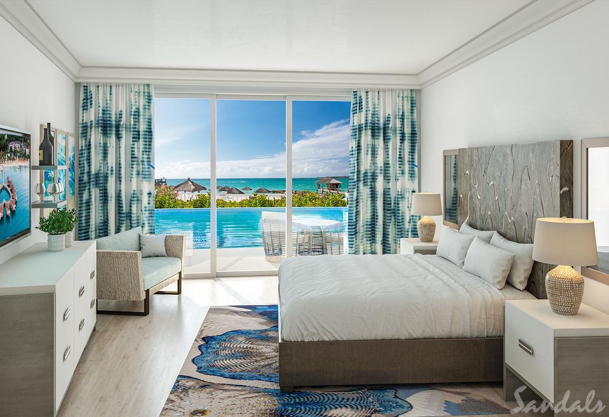 Renovadas habitaciones y suites de Sandals Royal Bahamian.