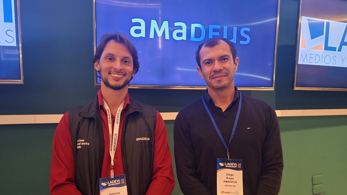 Vinicius Vieira y Diego Rojas, ambos account executives de Amadeus. Vinicius Vieira y Diego Rojas, ambos account executives de Amadeus.