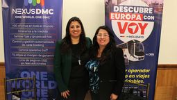 Gabriela Flores, country manager de la mayorista y plataforma de viajes Nexus DMC Ecuador; y Ma. Alexandra Ordóñez, representante comercial.