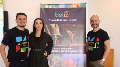 David Aguilar, ejecutivo de cuenta de Belice; Nathalia Cruz de coordinadora de Comunicaciones y Relaciones Públicas de TM Americas; y Alejandro Buitrago, líder de Cuenta de Belice.