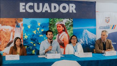 En una rueda de prensa, el Ministerio de Turismo inauguró de manera oficial la temporada de avistamiento de ballenas en Ecuador.&nbsp;
