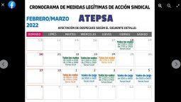 El cronograma de huelgas de los controladores de vuelos publicado en Facebook.