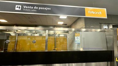 Imagen del nuevo local de Flybondi en Aeroparque.