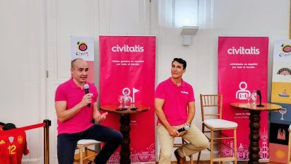 Enrique Espinel y Andrés Spitzer en el primer Cividay de Civitatis en Argentina.