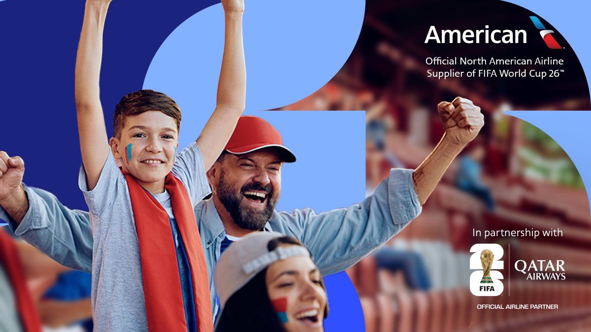 Gracias a su alianza con Qatar Airways, American Airlines se convirtió en la transportadora oficial de la Copa Mundial de Fútbol FIFA 2026. - Ladevi Medios y Soluciones Gracias a su alianza con Qatar Airways, American Airlines se convirtió en la transportadora oficial de la Copa Mundial de Fútbol FIFA 2026.