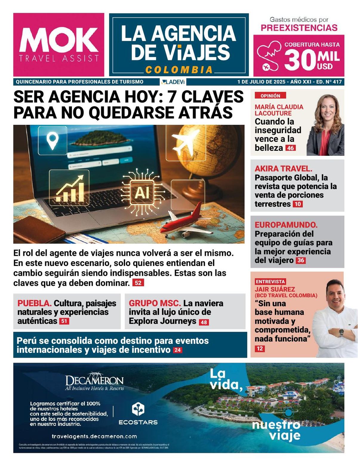 Edición #417 de la Revista La Agencia de Viajes Colombia.