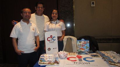 Rolfe Guevara, Andrés Bohórquez y Andrea Cabezas de CIC Travel.