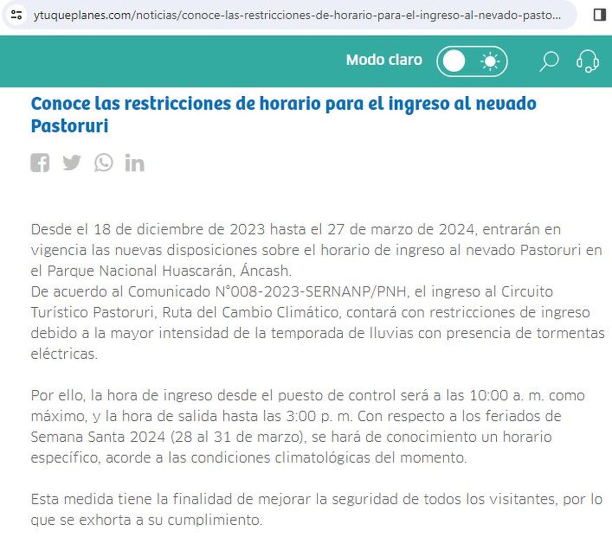 La p&aacute;gina Y t&uacute; qu&eacute; planes indic&oacute; acerca de esta nueva medida.